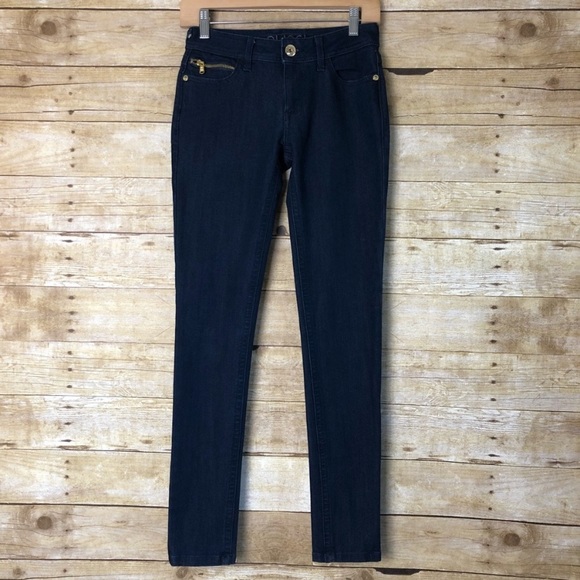 DL1961 Amanda Dark Blue Zip Pocket Skinny Jeans - Picture 6 of 8